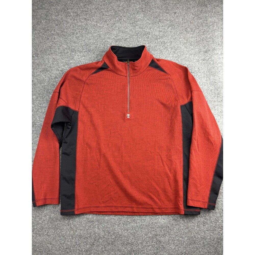 Timberland Pullover Mens 2XL Half Zip Merino Wool Blend Sweater Outdoors Hiking